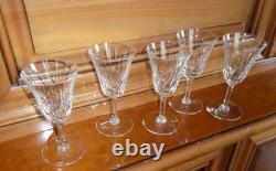 Saint Louis modèle Cerdagne 5 verres à vin en cristal Saint louis SUPERBE