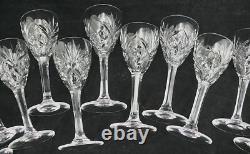 Saint Louis modèle Chantilly, 12 verres 11,7 cm, cristal, excellent état, signés