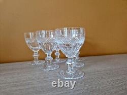 Saint Louis modèle Trianon série de 6 verres à vin n°3 en cristal taillé