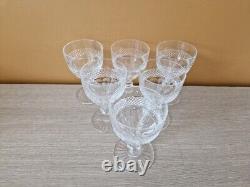 Saint Louis modèle Trianon série de 6 verres à vin n°3 en cristal taillé