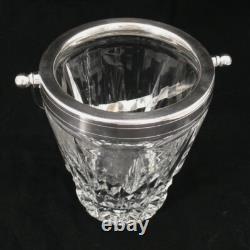 Saint Louis, seau à glace/glaçons cristal et métal argenté, excellent état