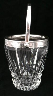 Saint Louis, seau à glace/glaçons cristal et métal argenté, excellent état