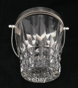 Saint Louis, seau à glace/glaçons cristal et métal argenté, excellent état
