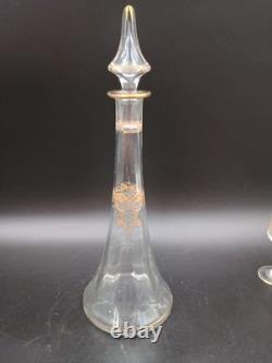 Saint-louis Carafe + 8 verres cristal gravé dorure XXeme Catalogue 1930