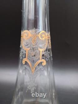 Saint-louis Carafe + 8 verres cristal gravé dorure XXeme Catalogue 1930