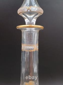 Saint-louis Carafe + 8 verres cristal gravé dorure XXeme Catalogue 1930