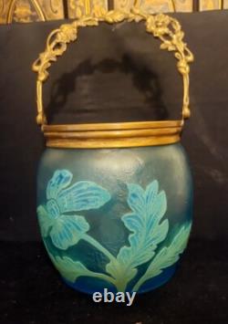 Seau a biscuit Ou a Glace Saint Louis Ou Baccarat Cristal Givré Dégagée A L