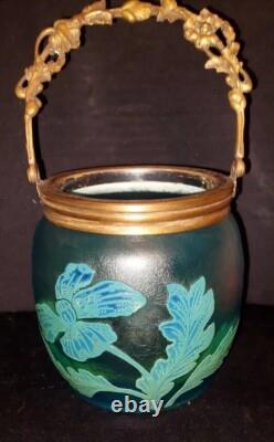 Seau a biscuit Ou a Glace Saint Louis Ou Baccarat Cristal Givré Dégagée A L