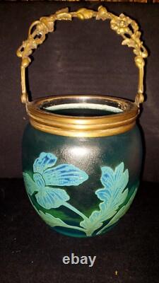 Seau a biscuit Ou a Glace Saint Louis Ou Baccarat Cristal Givré Dégagée A L