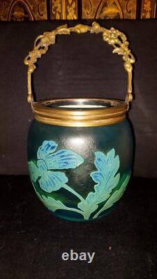 Seau a biscuit Ou a Glace Saint Louis Ou Baccarat Cristal Givré Dégagée A L