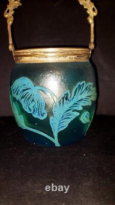 Seau a biscuit Ou a Glace Saint Louis Ou Baccarat Cristal Givré Dégagée A L