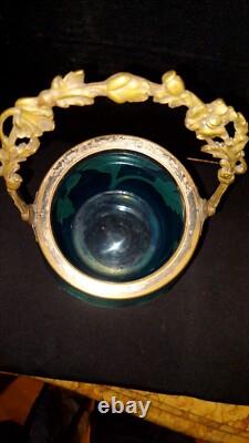 Seau a biscuit Ou a Glace Saint Louis Ou Baccarat Cristal Givré Dégagée A L