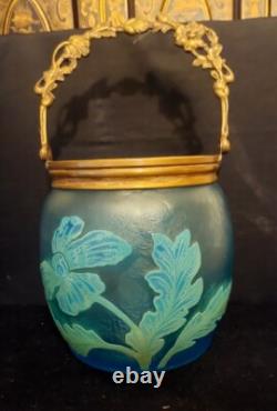 Seau a biscuit Ou a Glace Saint Louis Ou Baccarat Cristal Givré Dégagée A L