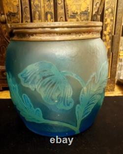 Seau a biscuit Ou a Glace Saint Louis Ou Baccarat Cristal Givré Dégagée A L