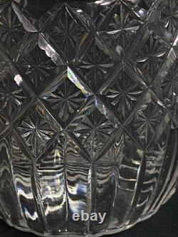 Seau à biscuits cristal taillé Baccarat Saint Louis monture métal argenté Empire