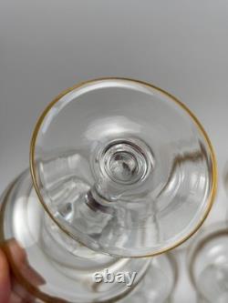 Série 6 Coupes à Champagne anciennes en Cristal de Saint Louis Dorées à l'Or fin