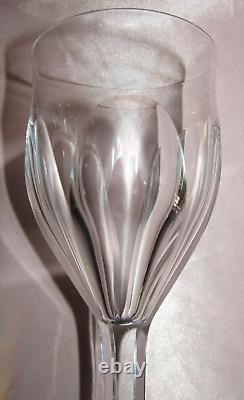 Série 6 verres à vin cristal taillé cotes larges forme tulipe Baccarat St-Louis