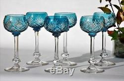 Série 6 verres à vin du Rhin (ou Roemer) en cristal de St Louis modèle Massenet