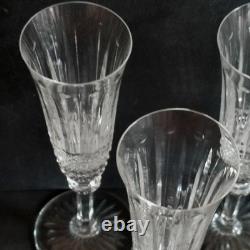 Série De 6 Flûtes À Champagne En Cristal De St Louis Modèle Tommy Signés