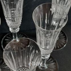 Série De 6 Flûtes À Champagne En Cristal De St Louis Modèle Tommy Signés