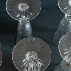 Série De 6 Flûtes À Champagne En Cristal De St Louis Modèle Tommy Signés