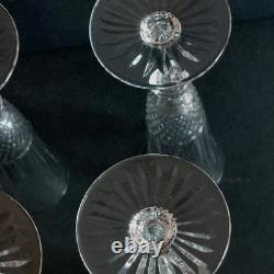 Série De 6 Flûtes À Champagne En Cristal De St Louis Modèle Tommy Signés