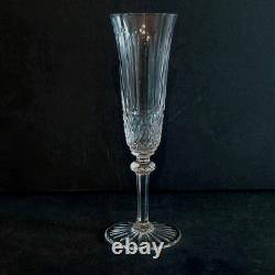 Série De 6 Flûtes À Champagne En Cristal De St Louis Modèle Tommy Signés