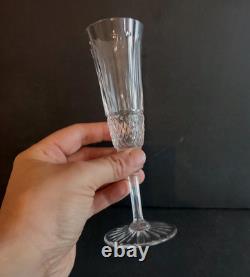 Série De 6 Flûtes À Champagne En Cristal De St Louis Modèle Tommy Signés