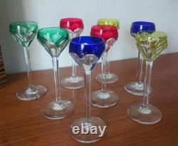 Serie De 8 Verres En Cristal De SAINT-LOUIS FRANCE, ESTAMPILLÉS