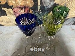 Série de 6 Verres Eau Vin Cristal Saint LOUIS modèle Chantilly Tommy Couleur