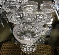 Série de 6 coupes champagne XIXéme Cristal Saint Louis Baccarat