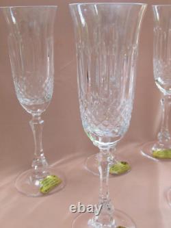 Série de 6 flutes Champagne cristal Lorraine Yvan (Tommy pour St-Louis) neufs