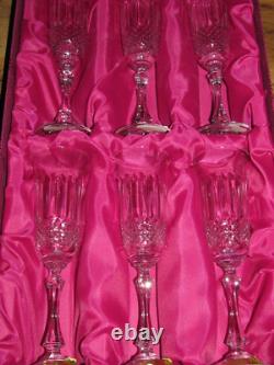 Série de 6 flutes Champagne cristal Lorraine Yvan (Tommy pour St-Louis) neufs