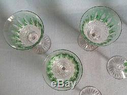 +++ Série de 6 verres à eau N°2 roemer cristal SAINT LOUIS TOMMY vert clair +++