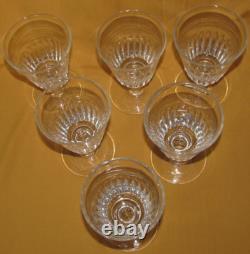 Série de 6 verres à eau anciens en cristal Baccarat Saint-Louis XIXème