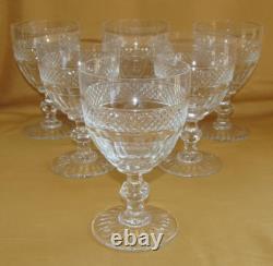 Série de 6 verres à eau cristal de Saint-Louis modèle Trianon estampillés H 14cm