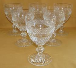 Série de 6 verres à eau cristal de Saint-Louis modèle Trianon estampillés H 14cm
