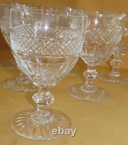 Série de 6 verres à eau cristal de Saint-Louis modèle Trianon estampillés H 14cm