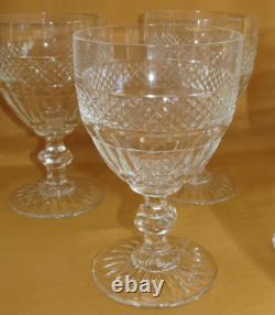 Série de 6 verres à eau cristal de Saint-Louis modèle Trianon estampillés H 14cm