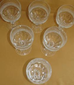 Série de 6 verres à eau cristal de Saint-Louis modèle Trianon estampillés H 14cm