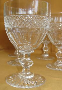 Série de 6 verres à eau cristal de Saint-Louis modèle Trianon estampillés H 14cm
