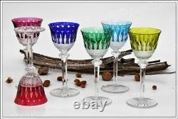 Série de 6 verres à vin du Rhin (Roemer) en cristal de St Louis modèle Tommy
