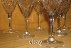 Série de 6 verres à vin /eau cristal de Saint-Louis modèle Chantilly estampillés