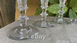 Série de 7 Flutes à Champagne Cristal Saint-Louis Baccarat XIX ème