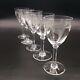 Série De Cinq Verres à Vin Rouge Cristal Soufflé Gravé Saint-louis Modèle Manon
