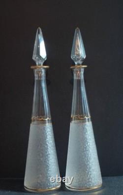 Service A Liqueur Cristal De Saint Louis Modèle Givré Doré