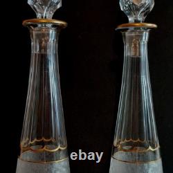 Service A Liqueur Cristal De Saint Louis Modèle Givré Doré