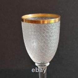 Service A Liqueur Cristal De Saint Louis Modèle Givré Doré