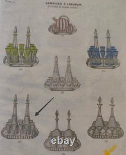 Service A Liqueur Cristal De Saint Louis Modèle Givré Doré