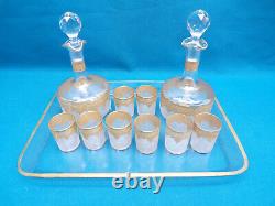 Service A Liqueur En Cristal Givré Et Doré Saint Louis Modèle Nelly Style Empire